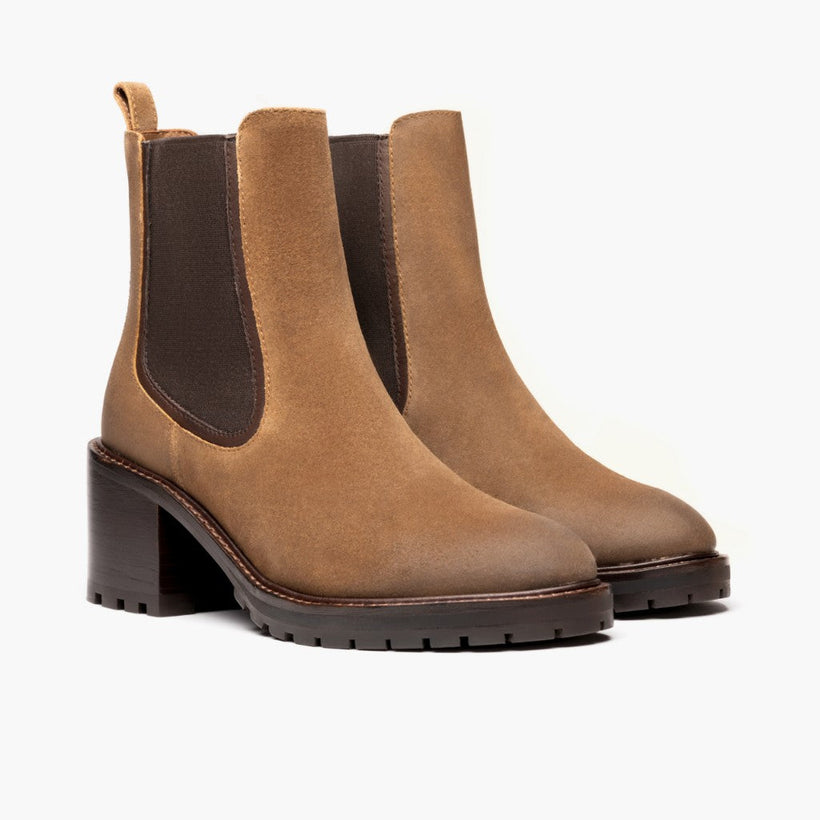 Knockout Safari-Beige Lederstiefel für Damen