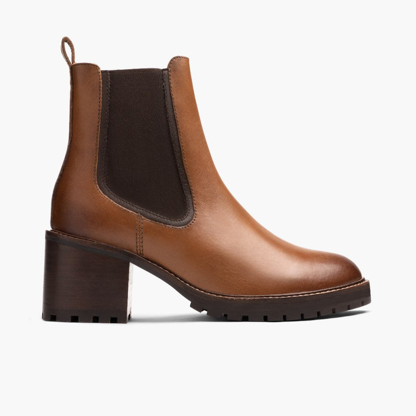 Knockout Toffee-Braun Lederstiefel für Damen