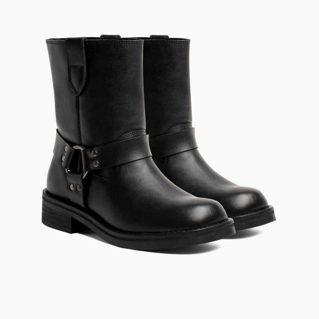 Black Full-Grain leather Boots - Rahmengenähte Goodyear-Welt-Konstruktion & vordere Zehenkappe