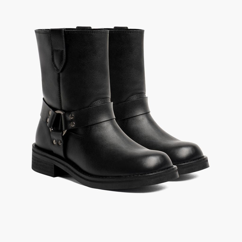 Outlaw Schwarz Lederstiefel für Damen
