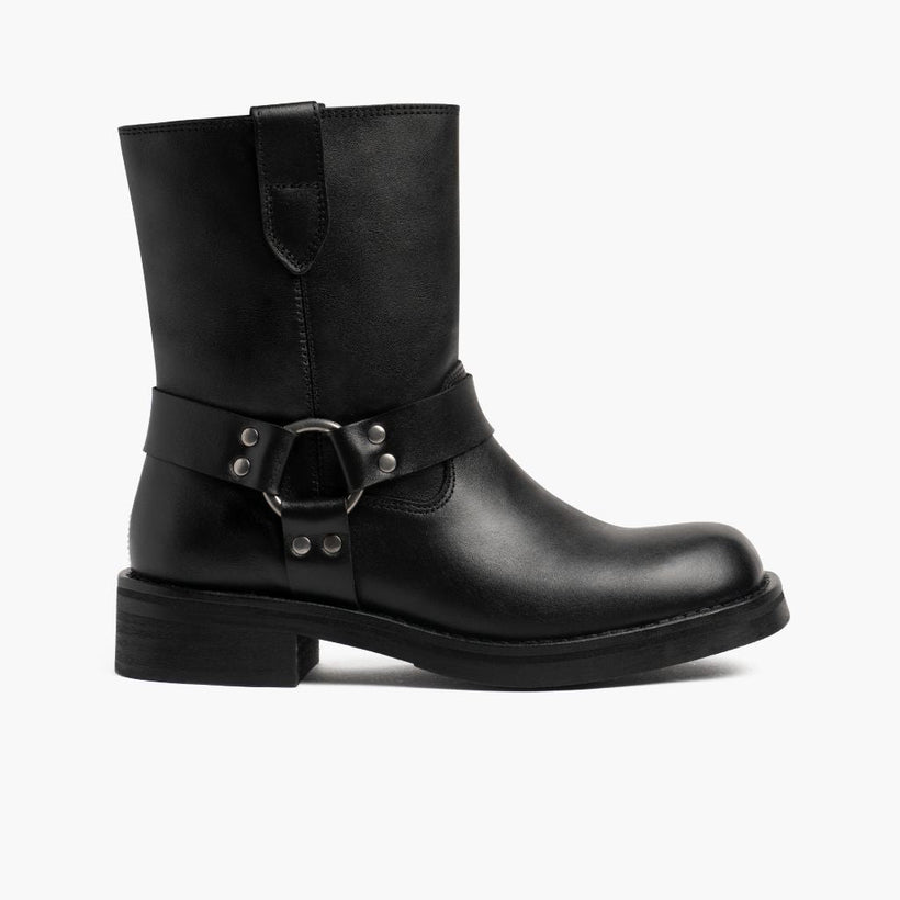 Outlaw Schwarz Lederstiefel für Damen