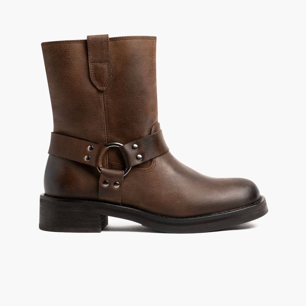 Outlaw Light Tabakbraun Lederstiefel für Damen in Classic Full-Grain Leather - Seitenansicht | Online Kaufen