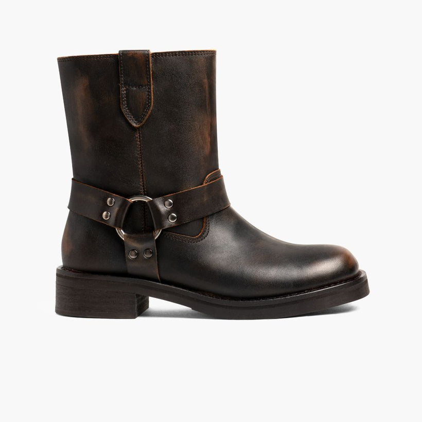 Outlaw Vintage-Braun Lederstiefel für Damen