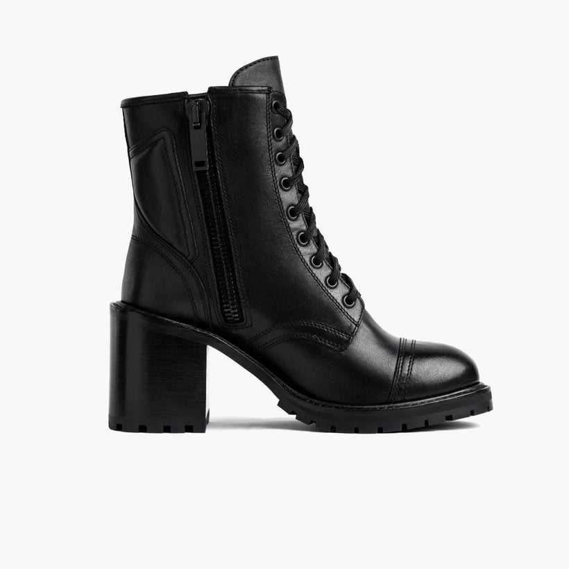 Rebel Schwarz Lederstiefel für Damen