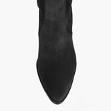 Women's Tempest Black Leather Boots - Reinforced Heel Counter & Precision Double-Row Stitching Detail