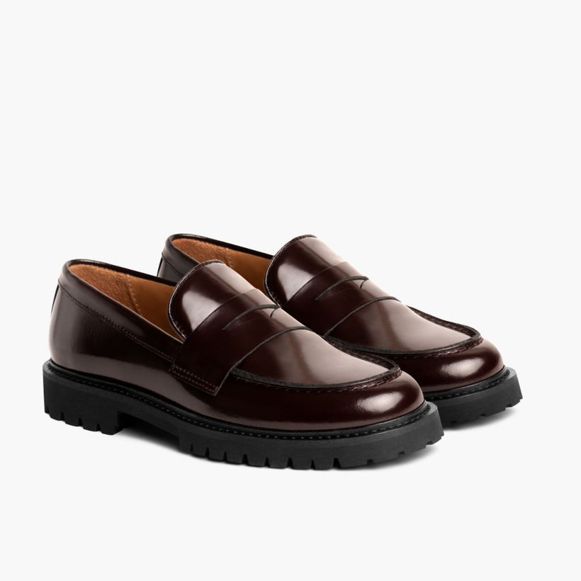 Penny Burgunderrot Lederstiefel für Damen