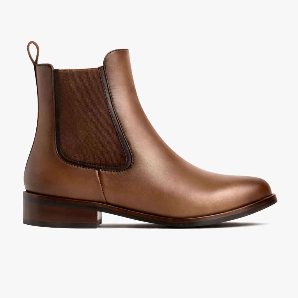 Duchess Bernstein-Weizen Lederstiefel für Damen in Classic Full-Grain Leather - Seitenansicht | Online Kaufen