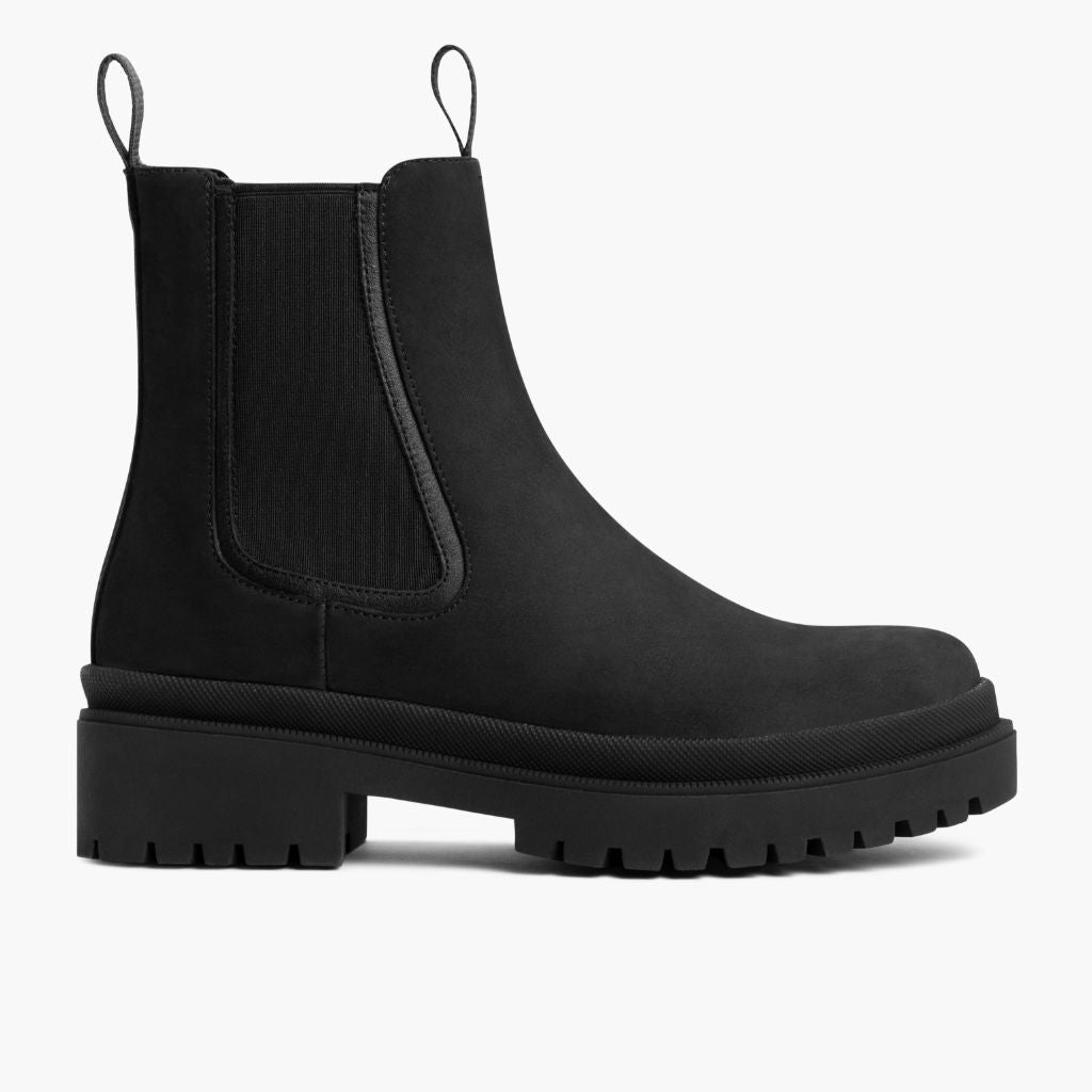 Legend Platform Mattschwarz Lederstiefel für Damen in schwarzem Rindleder - Seitenansicht | Online Kaufen