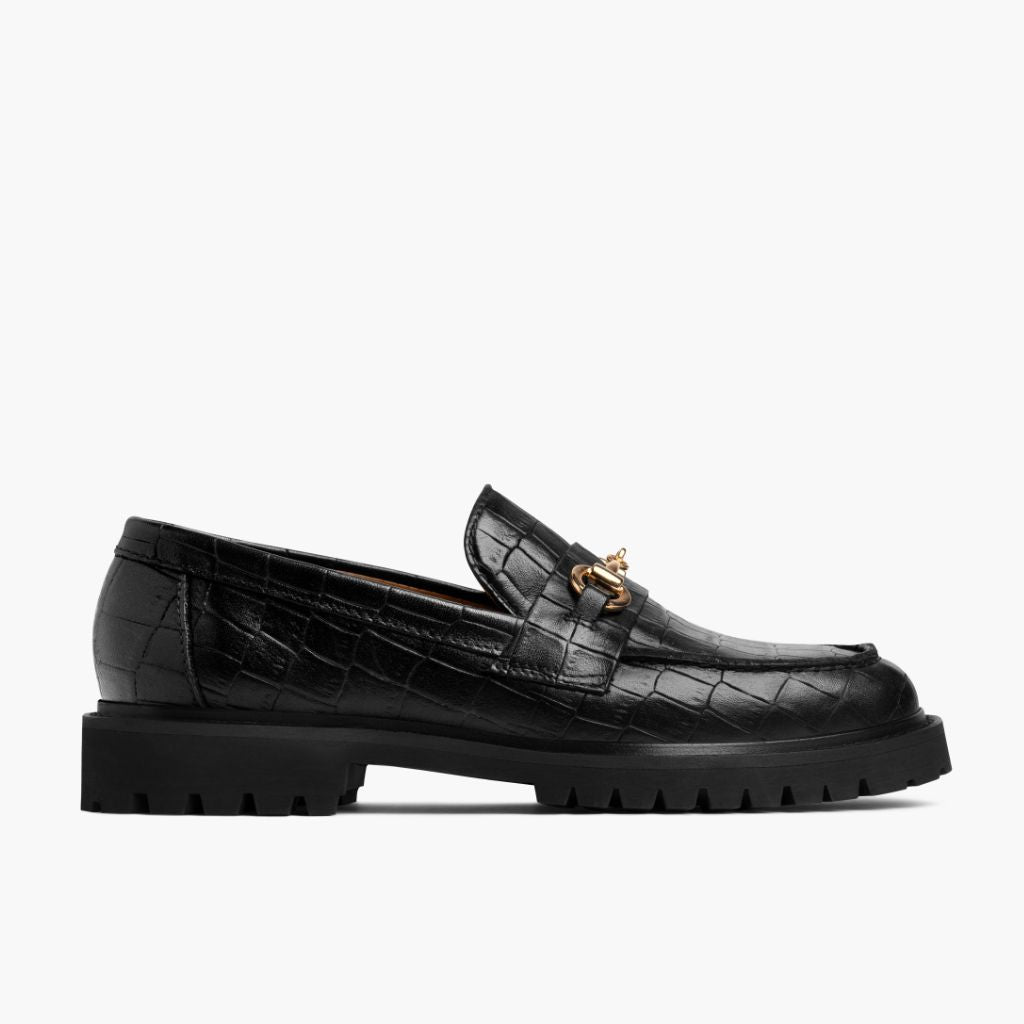 Black Full-Grain leather Loafers - Rahmengenähte Goodyear-Welt-Konstruktion & vordere Zehenkappe