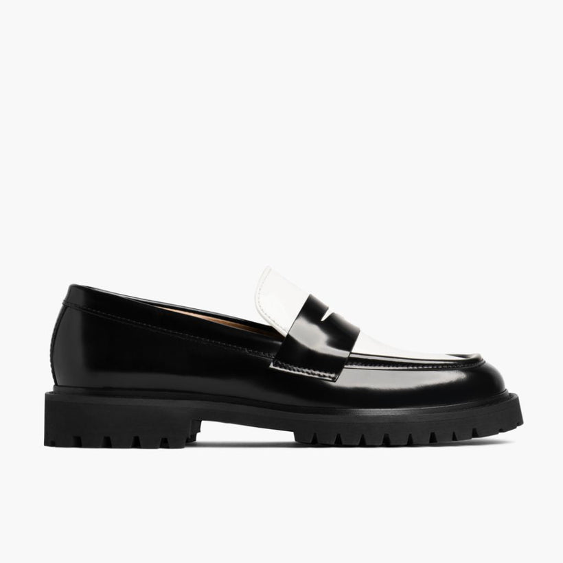 Penny Schwarz & Weiß Leather Loafers für Damen
