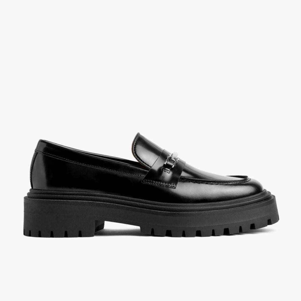 Black Full-Grain leather Loafers - Rahmengenähte Goodyear-Welt-Konstruktion & vordere Zehenkappe