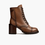Women's Rebel Amber Wheat Leather Boots - Reinforced Heel Counter & Precision Double-Row Stitching Detail