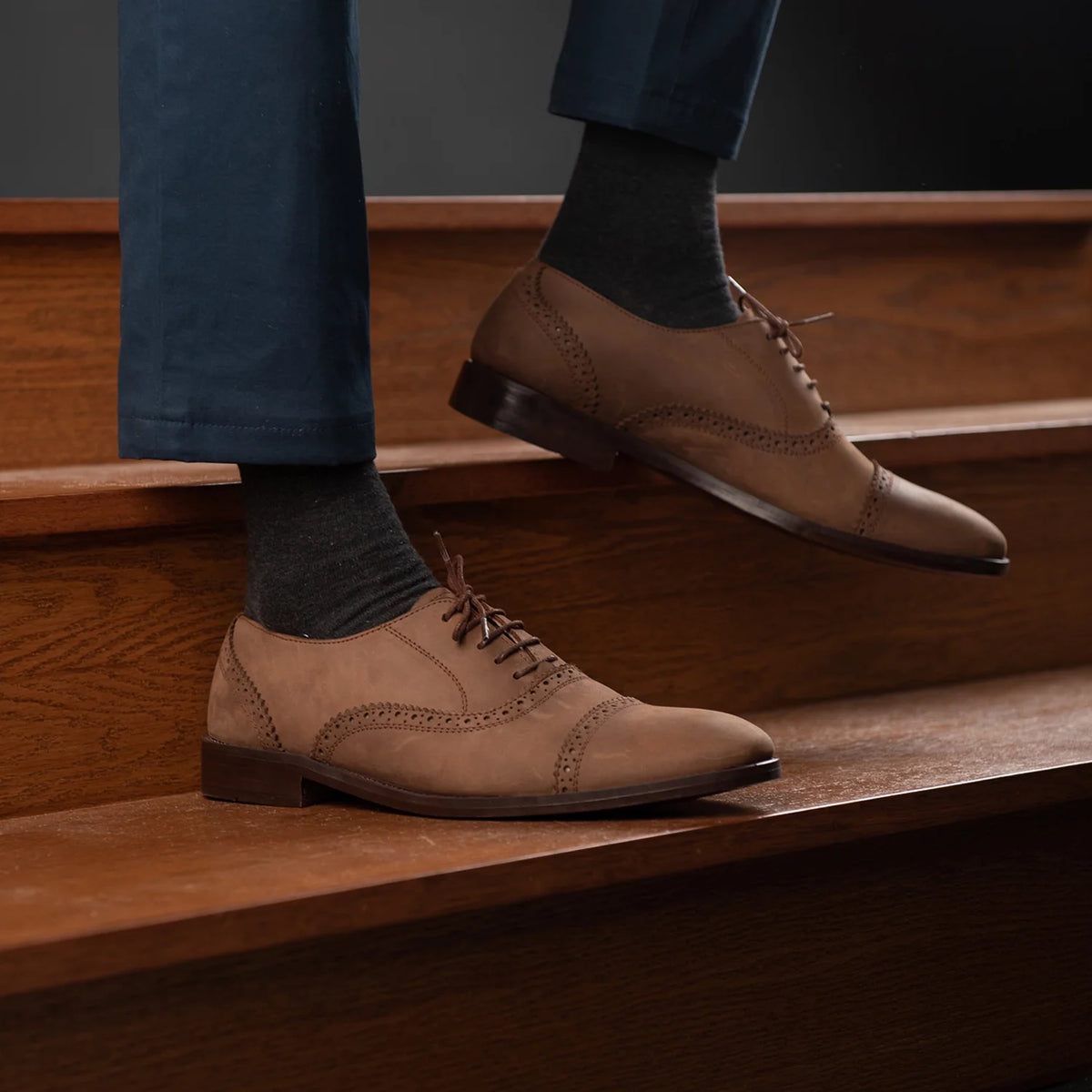 Orlaven Grauson Brogues Oxford Oil Pull-up Braun Lederschuhe für Herren footwear image 10