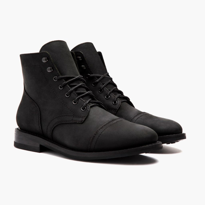 Captain Schwarz Matte Leather Boots für Herren