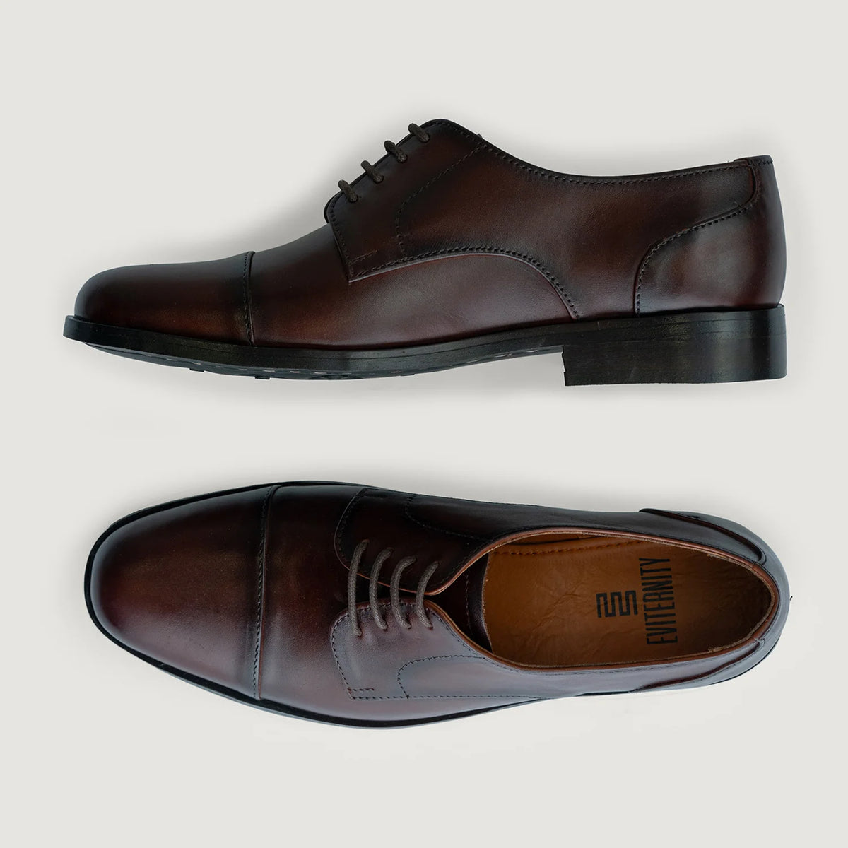 Attorney Derby Brown Leather Shoes For Men - Verstärkte Fersenkappe & präzise Doppelnaht