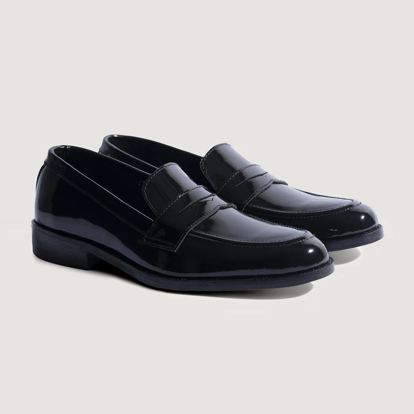 Baxton Schwarz Patent Leather Loafers für Herren