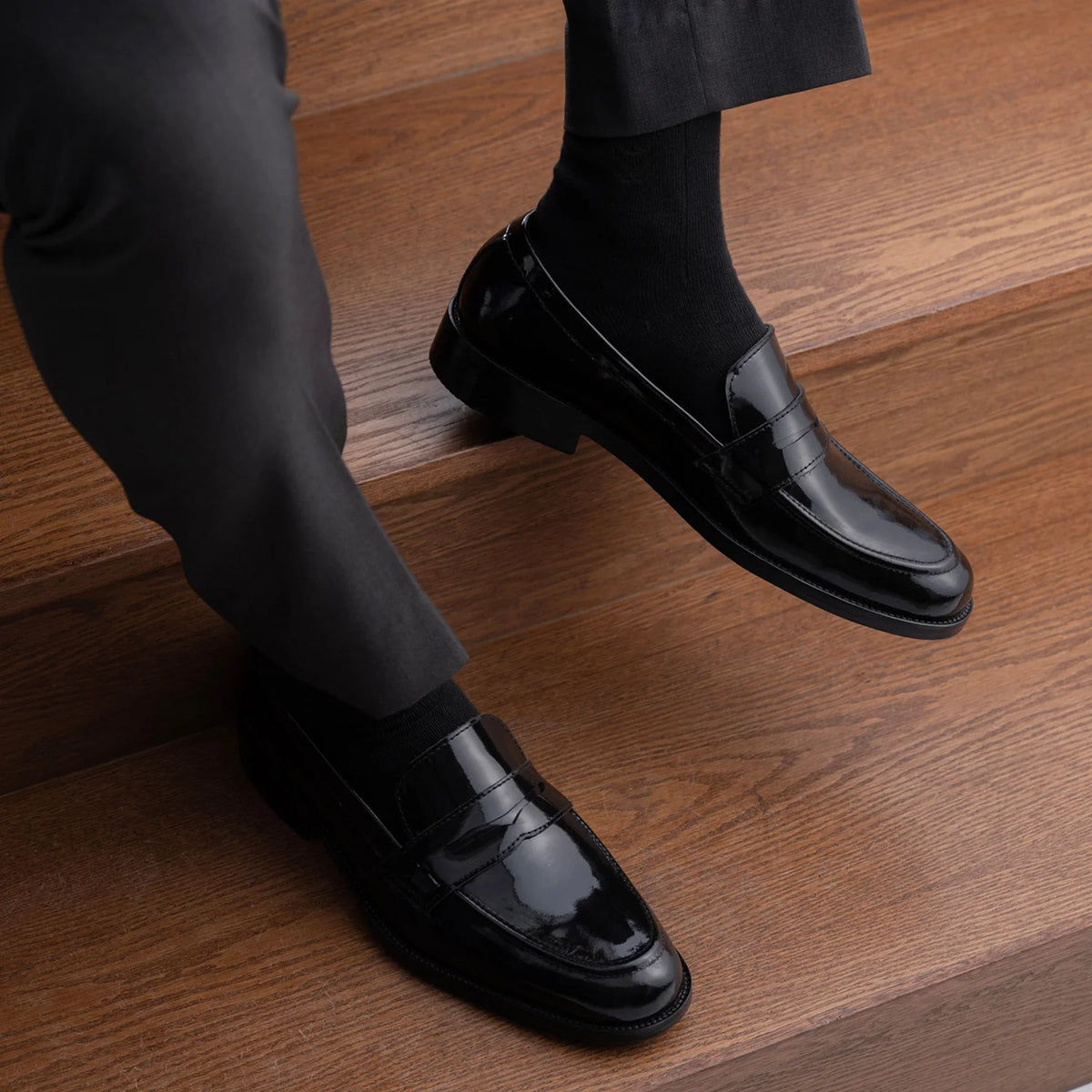 Orlaven Baxton Schwarz Patent Leder-Loafer für Herren footwear image 10