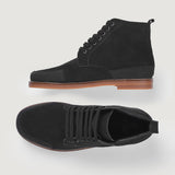 Carnell Moc Toe Black Suede Boots - Reinforced Heel Counter & Precision Double-Row Stitching Detail
