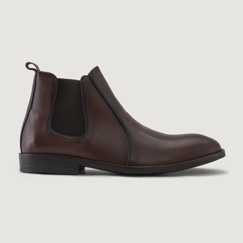Clarkson Chelsea Braun Burnished Leather Boots - StudGuard für Herren