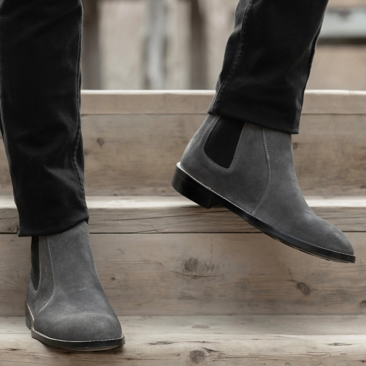 Orlaven Clarkson Chelsea Grau Suede Lederstiefel - StudGuard für Herren footwear image 9