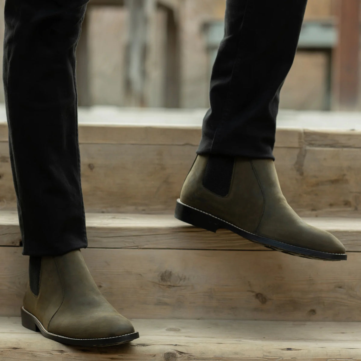 Orlaven Clarkson Chelsea Olive Pullup Lederstiefel - StudGuard für Herren footwear image 9