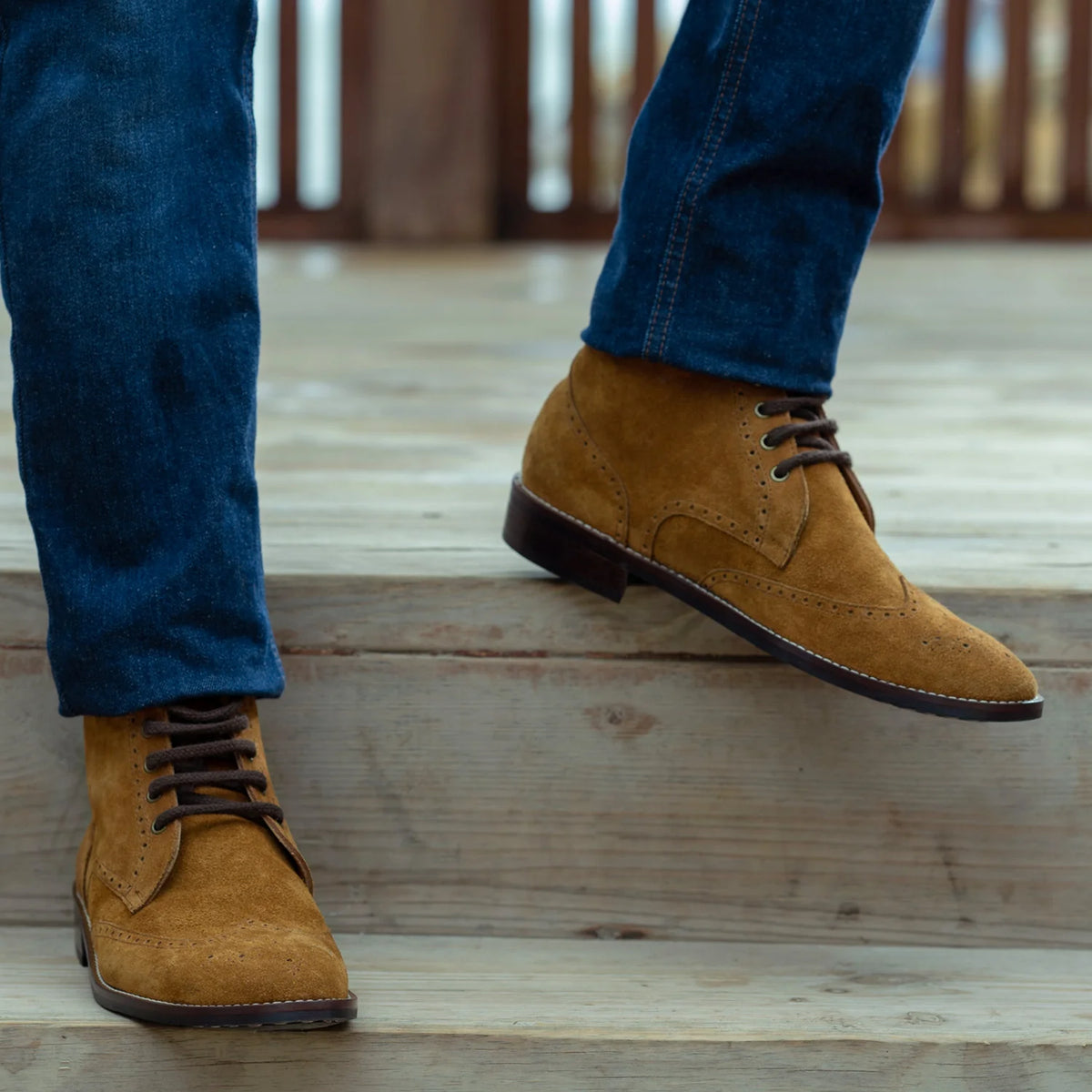 Orlaven Duster Brogues Derby Braun Suede Lederstiefel - StudGuard für Herren footwear image 9