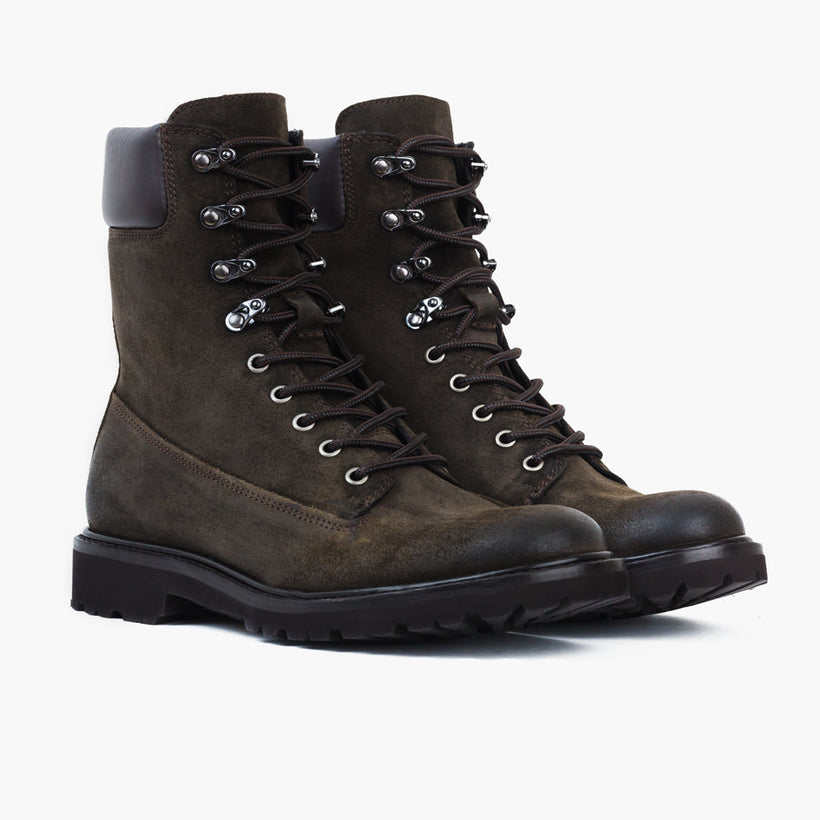 Explorer Dark Olive Suede Leather Boots für Herren