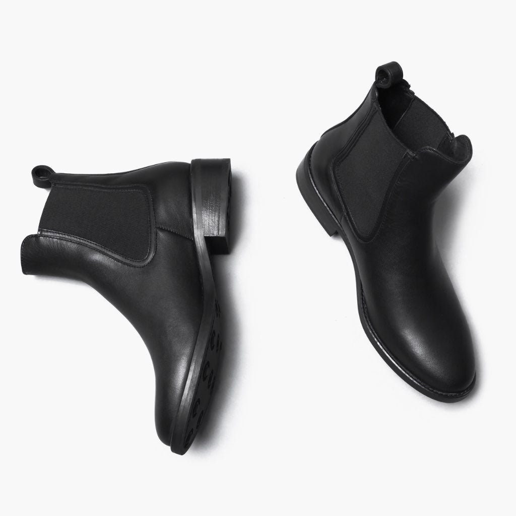 Duchess Schwarz Lederstiefel für Damen - Verstärkte Fersenkappe & präzise Doppelnaht