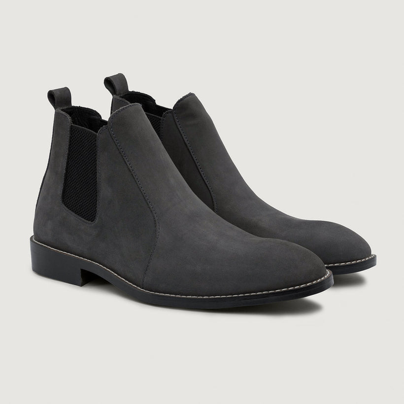 Clarkson Chelsea Grau Nubuck Leather Boots - StudGuard für Herren