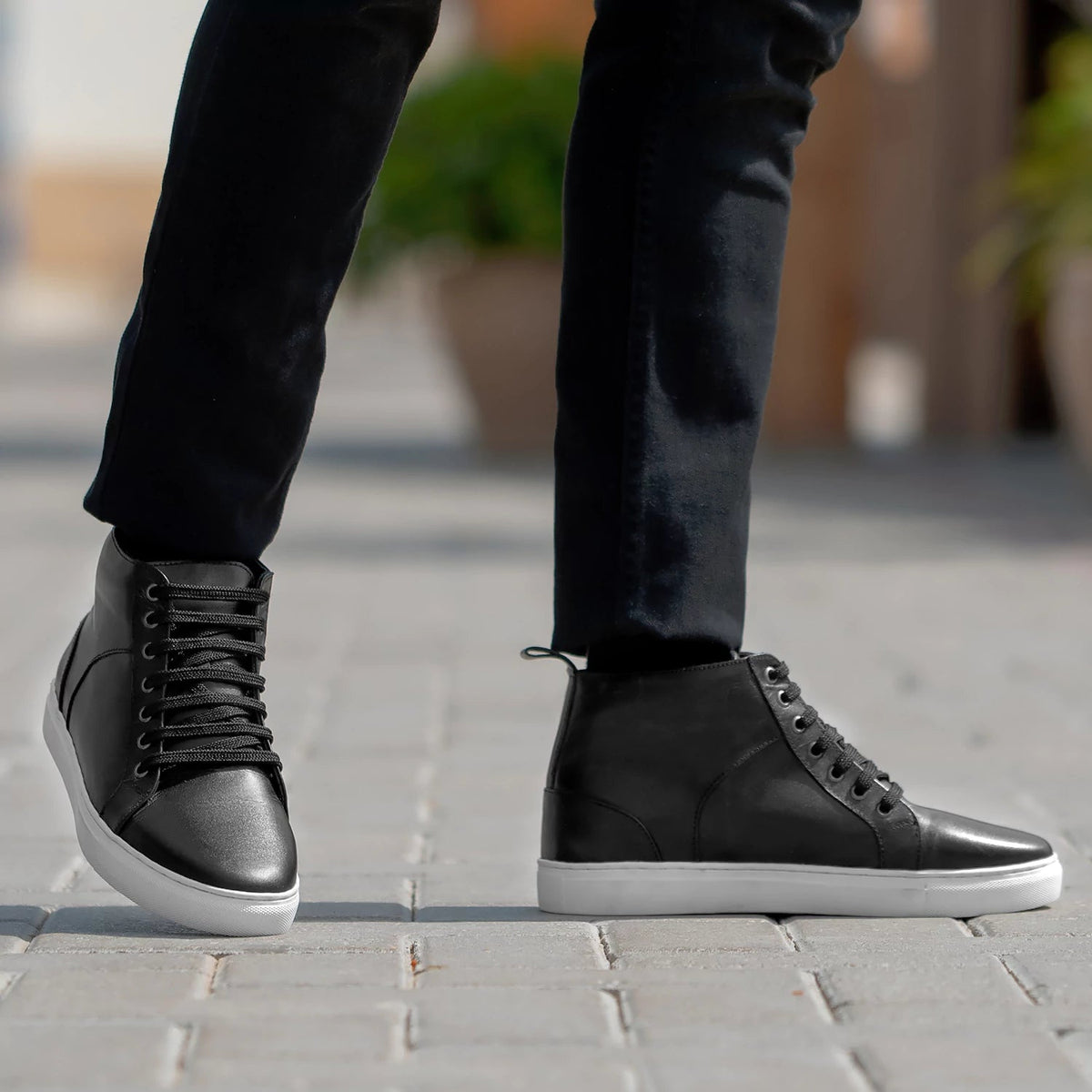 Orlaven Marty High Top Schwarz Leder-Sneaker für Herren footwear image 9