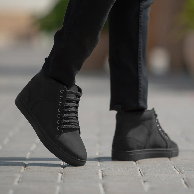 Marty High Top Schwarz Nubuck Sneaker für Herren