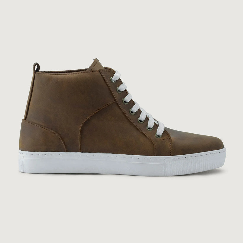 Marty High Top Kupferbraun Pullup Leder-Sneaker für Herren