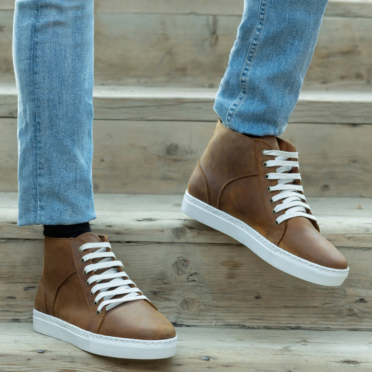 Orlaven Marty High Top Kupferbraun Pullup Leder-Sneaker für Herren footwear image 9