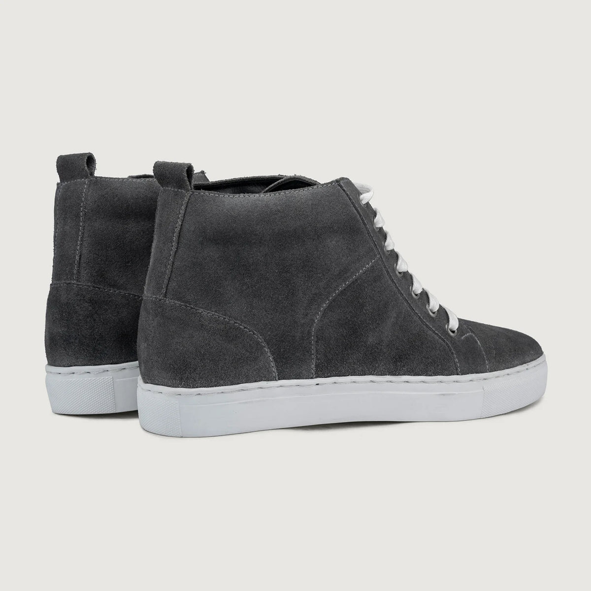 Marty High Top Grau Suede Leder-Sneaker für Herren For Men - Verstärkte Fersenkappe & präzise Doppelnaht