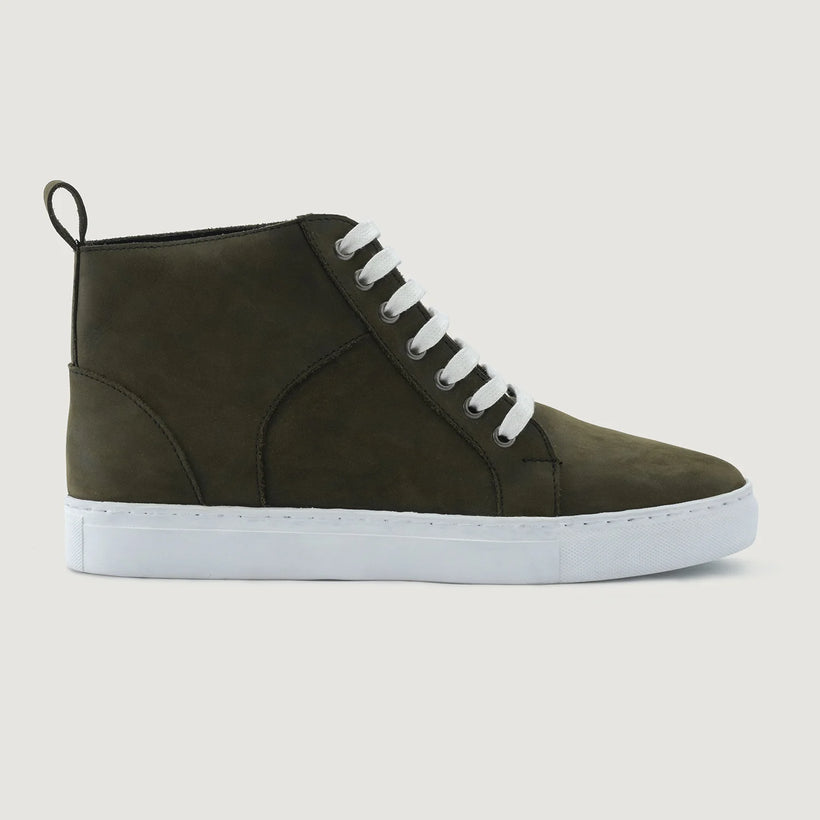 Marty High Top Olive Pullup Leder-Sneaker für Herren
