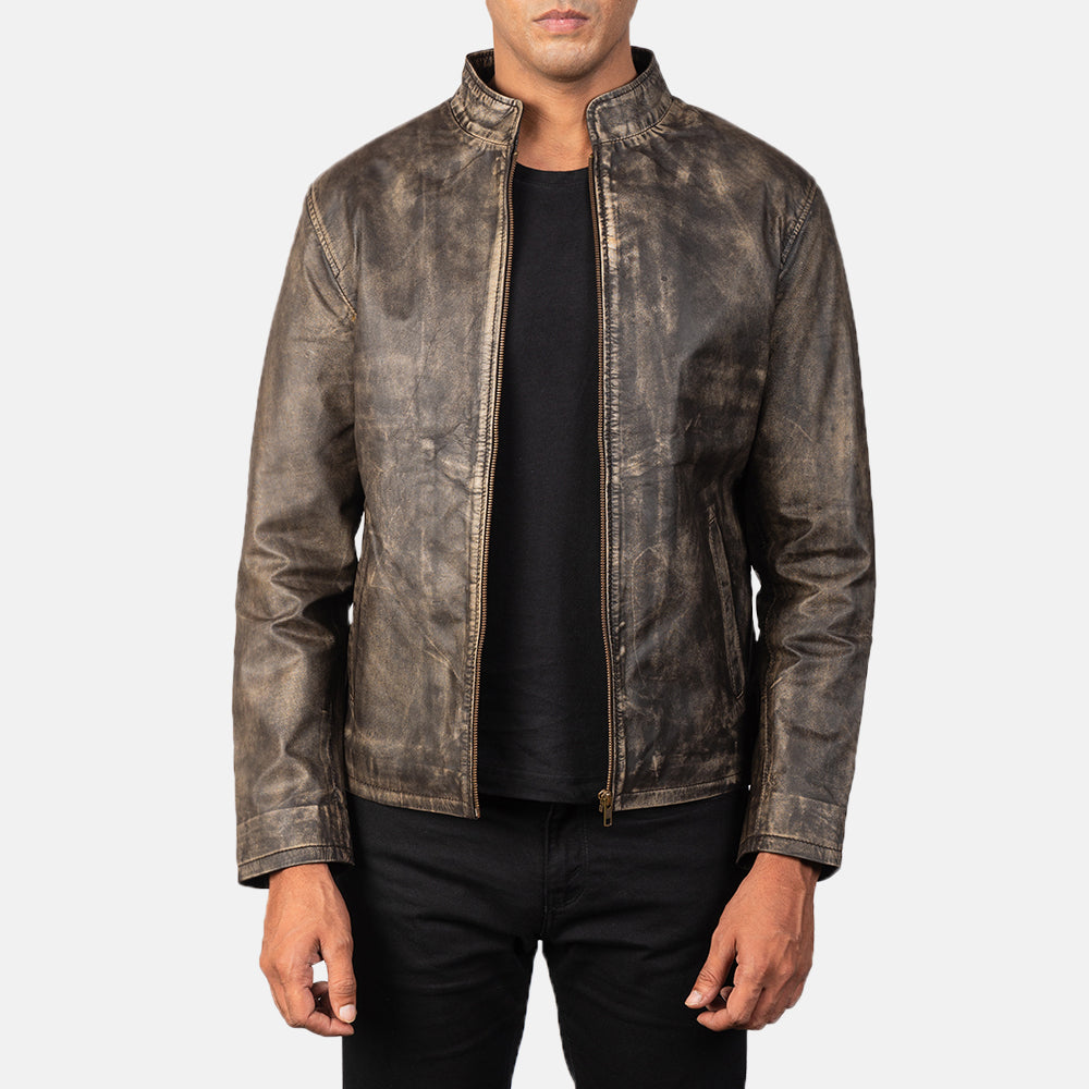 Alex Leder-Bikerjacke für Herren – Zusätzliche Produktansicht 1