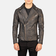Armand Grün Leder-Bikerjacke für Herren – Zusätzliche Produktansicht 3