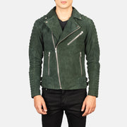Armand Grün Leder-Bikerjacke für Herren – Zusätzliche Produktansicht 1