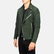 Armand Grün Leder-Bikerjacke für Herren – Zusätzliche Produktansicht 2