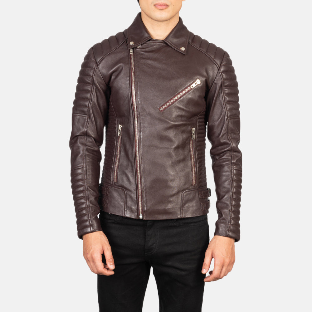 Armand Grün Leder-Bikerjacke für Herren – Zusätzliche Produktansicht 4