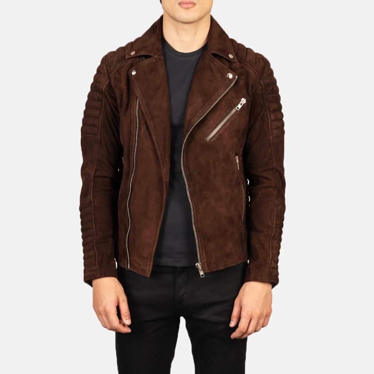 Armand Grün Leder-Bikerjacke für Herren – Zusätzliche Produktansicht 1