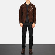 Armand Grün Leder-Bikerjacke für Herren – Zusätzliche Produktansicht 3