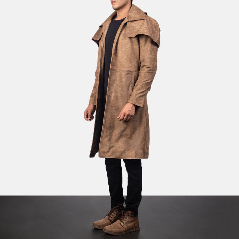 Army Braun Leather Duster für Herren