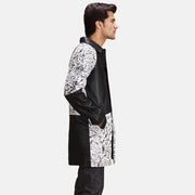 Black &amp; White Sheepskin Dip &amp;Amp; Dye Leather Coat - Rückansicht mit passgenauen Schultern &amp; sauberem Saum