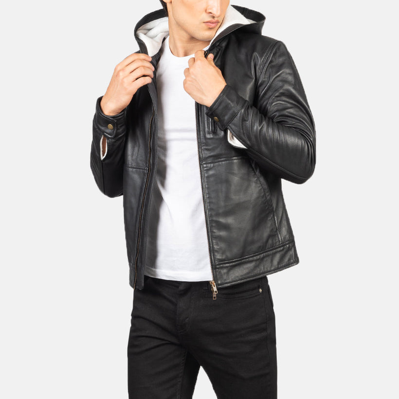 Baston Leder-Bomberjacke für Herren