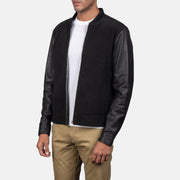 Brown Goatskin Suede Bomber Jacket - Rückansicht mit passgenauen Schultern &amp; sauberem Saum
