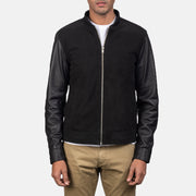 Men's Blain Brown Suede Bomber Jacket - Seitenansicht mit ergonomischem Ärmelschnitt