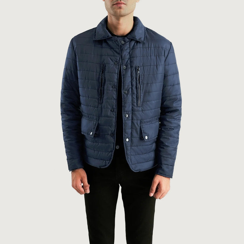 Bo Quilt Windbreaker Lederjacke für Herren