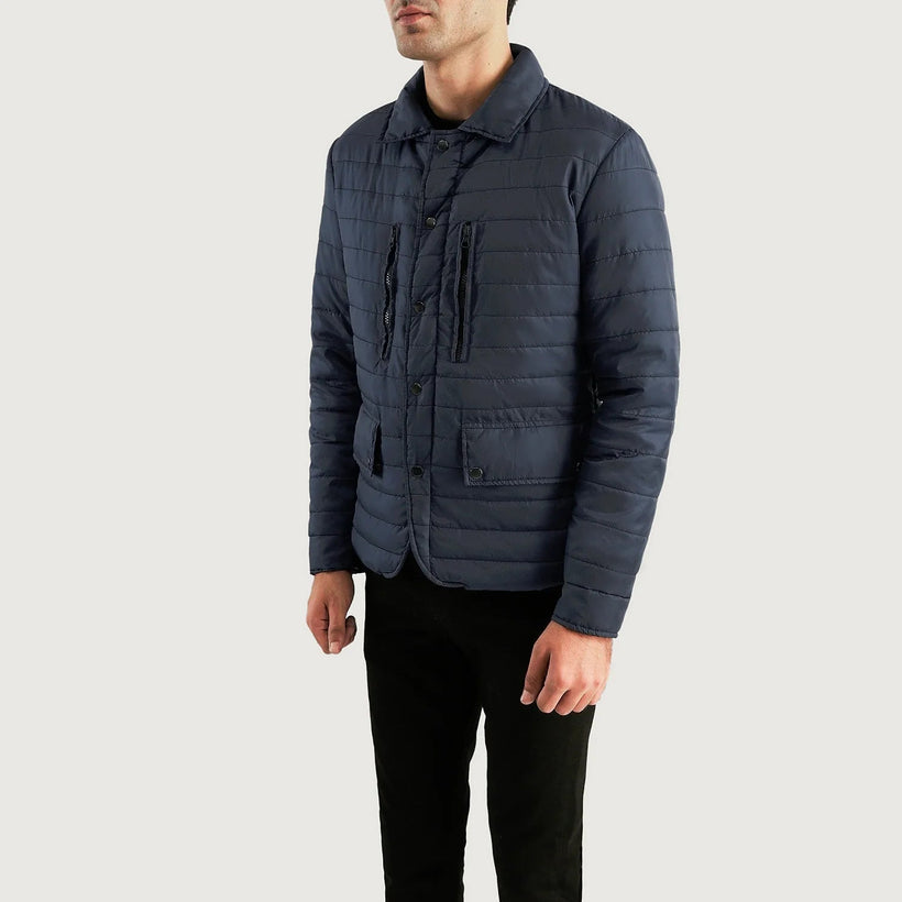 Bo Quilt Windbreaker Lederjacke für Herren