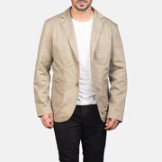 
Borges Beige Lederblazer für Herren in Beige Poly-Cotton - Vorderansicht & maßgeschneiderte Silhouette | Online Kaufen